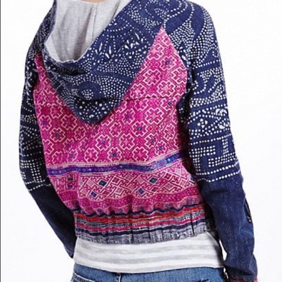 Anthropologie Shangri La Batik Embroidered Hoodie Dolan Small - Picture 3 of 12